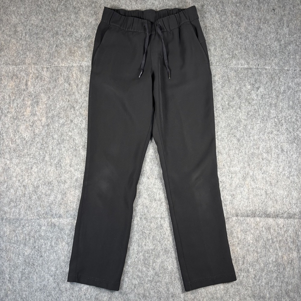 Lululemon On The Fly Woven Pants Women's‎ 4 x 28 Black Drawstring Yoga LW5BT6S